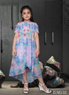 Sky Blue Arya GINNI Latest Heavy One pis Style fancy Party Wear Georgette Digital print And Kansai Elastic Work Children Wear GINNI 02